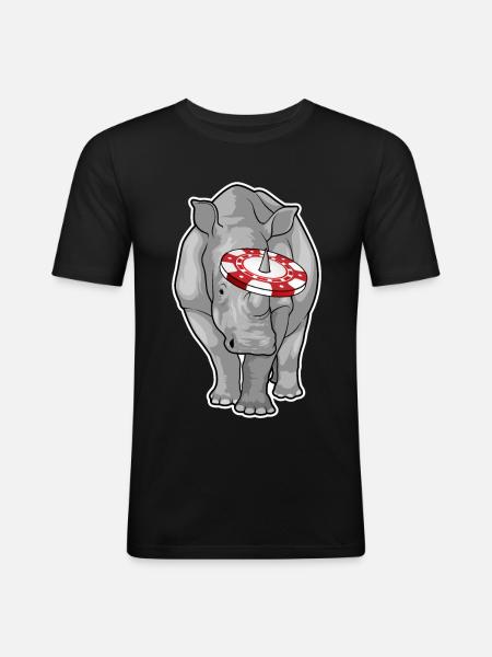 Rhino Poker Poker Chips - Men's Slim Fit T-Shirt - black