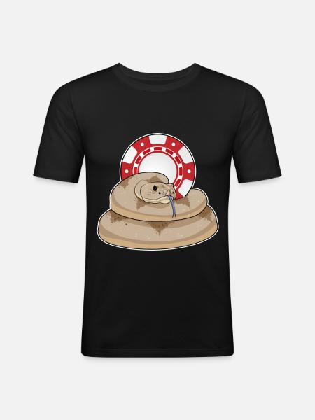 Snake Poker Poker Chips - Men's Slim Fit T-Shirt - black