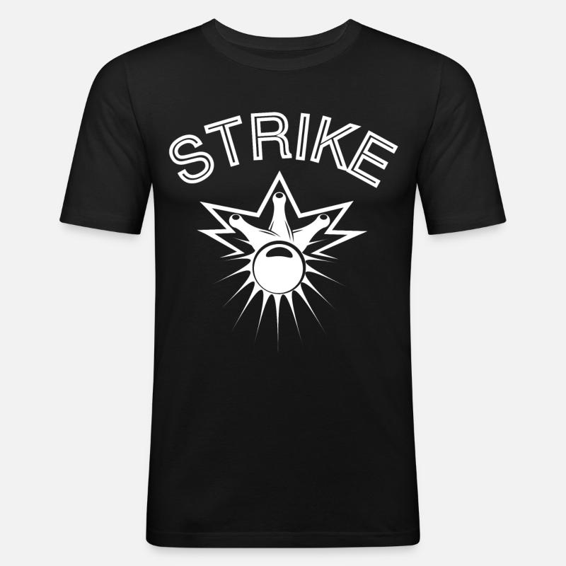 Bowling, Bowlingventilator, Strike - Männer Slim Fit T-Shirt - Schwarz
