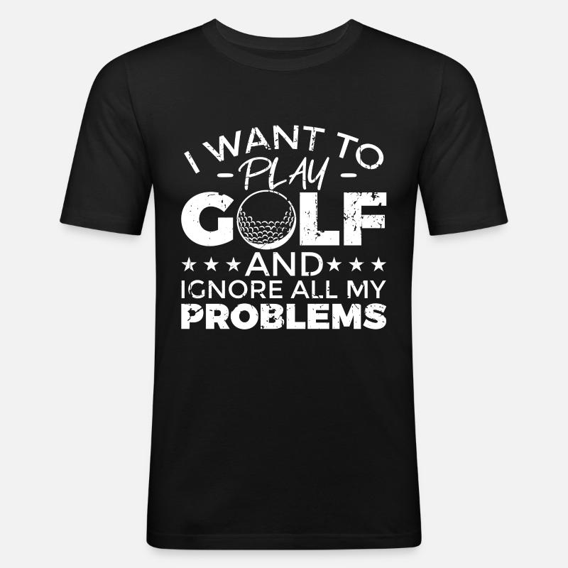Cooler Golf Spruch - Männer Slim Fit T-Shirt - Schwarz