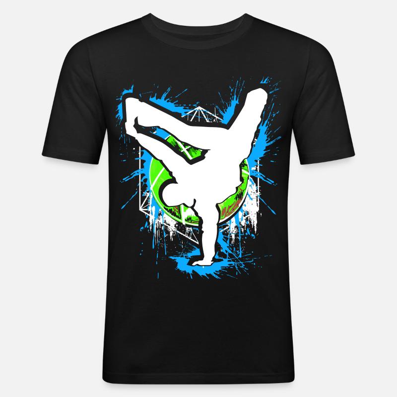 Breakdance - Breakdancer - Breakdancing - BBoy - Maglietta aderente da uomo - nero