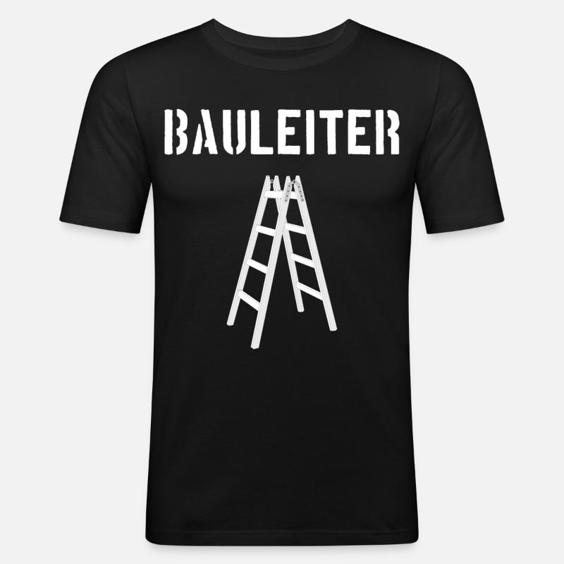 Bauleiter / Bau-Leiter - Männer Slim Fit T-Shirt - Schwarz