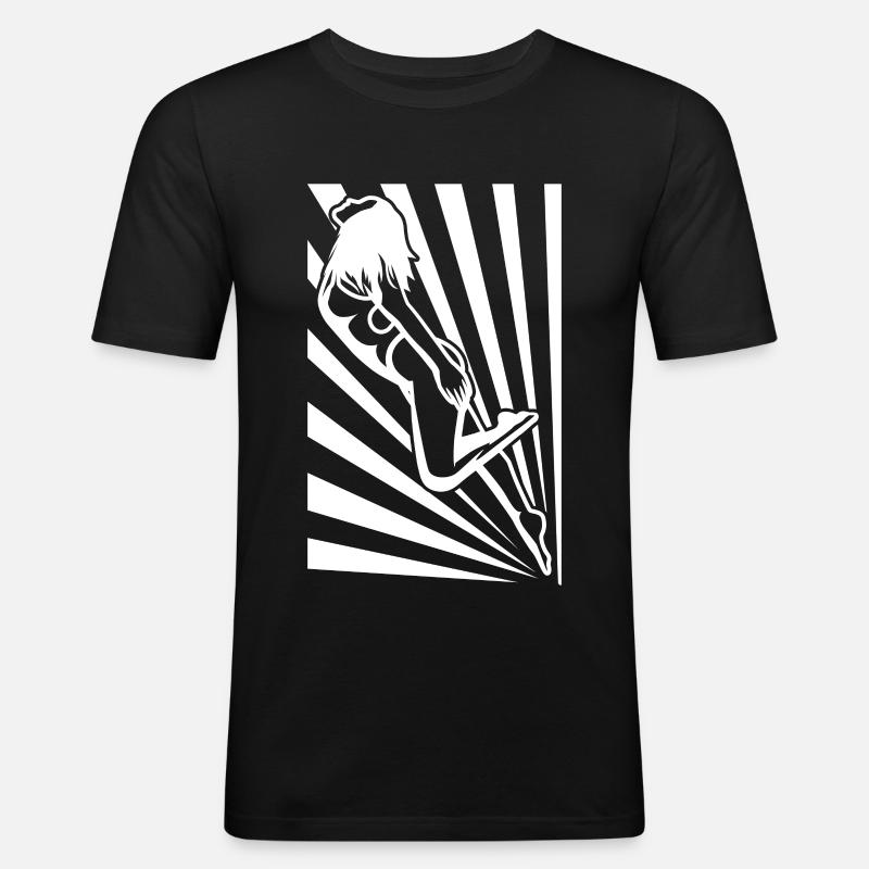 Schwimmer Mädchen - Männer Slim Fit T-Shirt - Schwarz