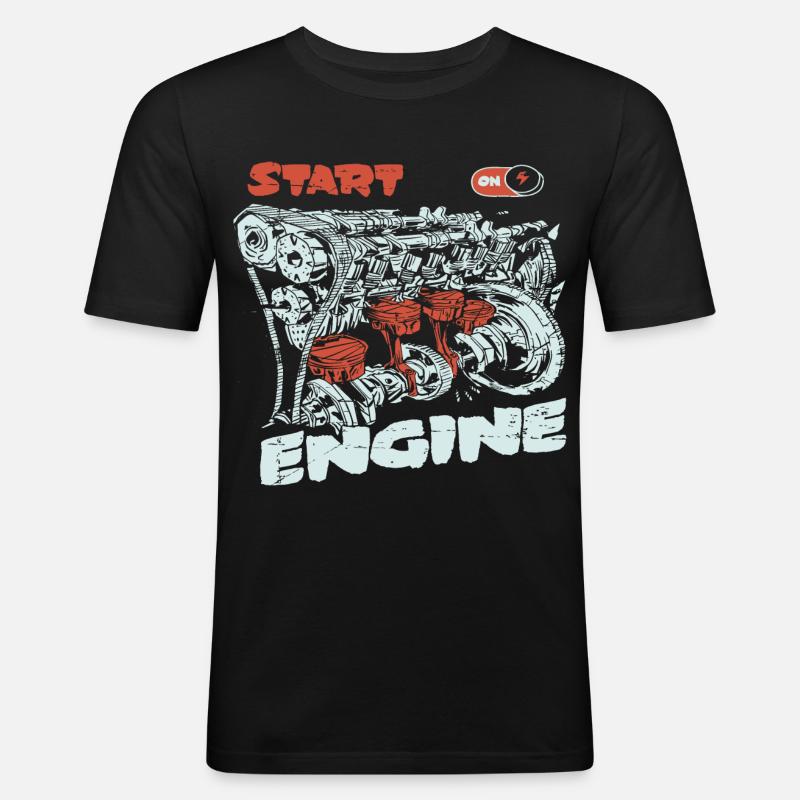 Start the engine, engine, engine - Men's Slim Fit T-Shirt - black