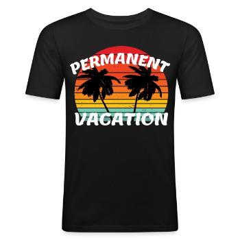 Jours fériés et pensions - Vacances permanentes - T-shirt près du corps Homme - noir - Devant - Nik (191cm)