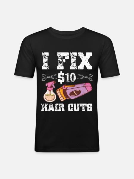 Barbier Coiffeur Coiffeur Coiffeur Barbier - T-shirt près du corps Homme - noir