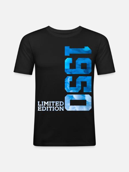 76TH BIRTHDAY LIMITED EDITION 1950 - Men's Slim Fit T-Shirt - black