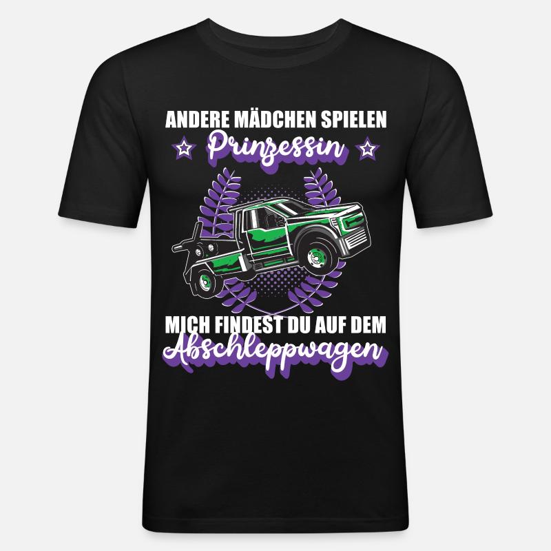 Abschleppwagen Abschleppdienst Mädchen Geschenk - Männer Slim Fit T-Shirt - Schwarz