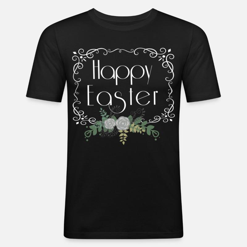 Joyeuses Pâques - T-shirt près du corps Homme - noir