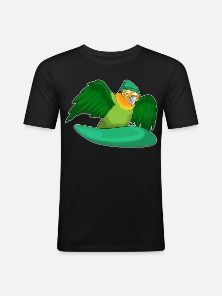 Parrot Snowboarder Snowboard - Men's Slim Fit T-Shirt - black