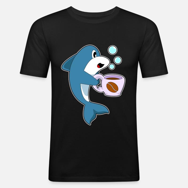 Tasse à café Delfin - T-shirt près du corps Homme - noir