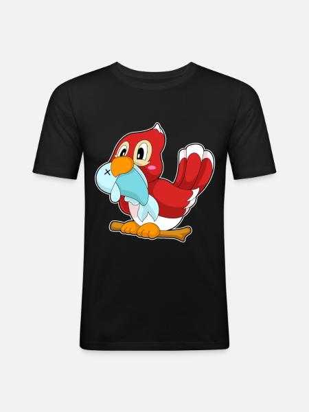 Poisson perroquet - T-shirt près du corps Homme - noir