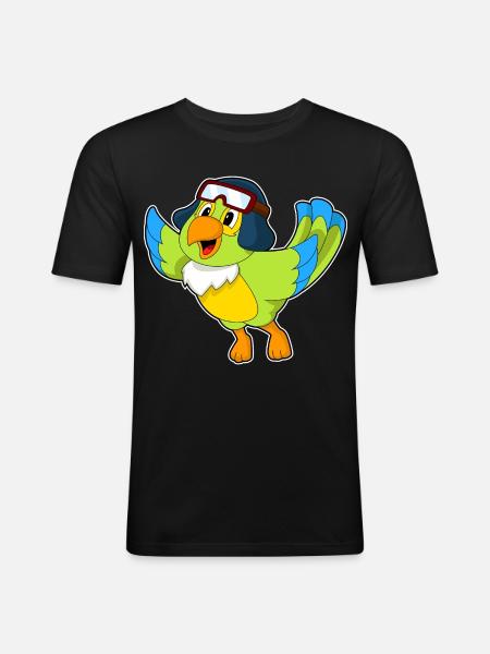 Parrot Pilot Pilot Cap - Men's Slim Fit T-Shirt - black