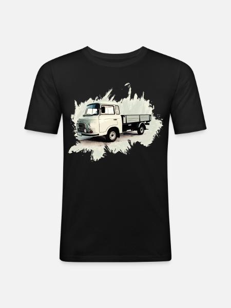 BARKAS B1000 Pritschenwagen - Männer Slim Fit T-Shirt - Schwarz