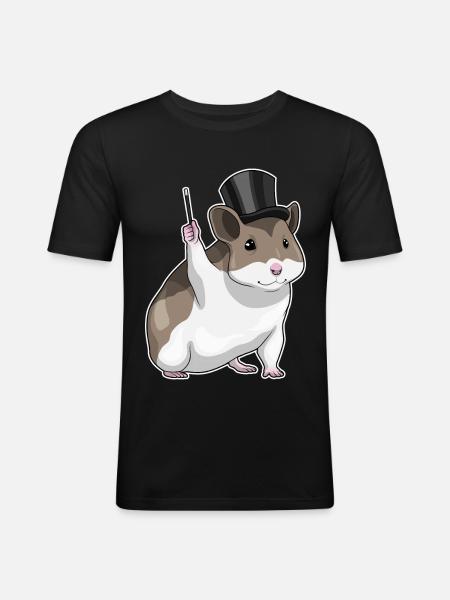 Hamster Wizard Wand - Men's Slim Fit T-Shirt - black