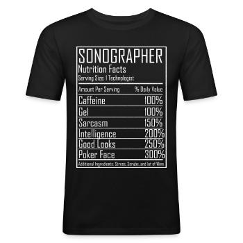 Ultrasound Tech Sonographer Radiology Nutrition - Männer Slim Fit T-Shirt - Schwarz - Vorne - Nik (191cm)