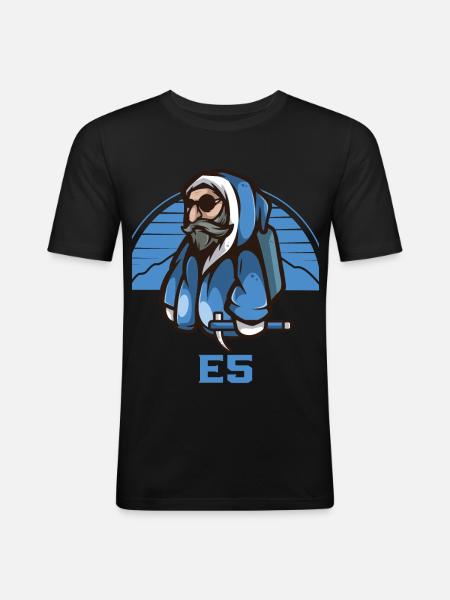 Alpenüberquerung E5 Alpenüberquerer - Männer Slim Fit T-Shirt - Schwarz