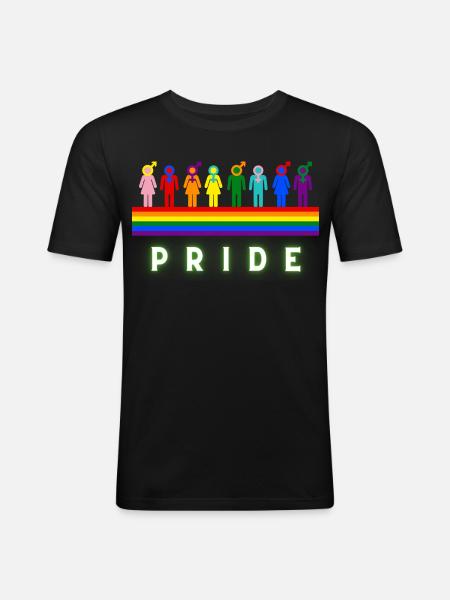 Pride Rainbow LGBTQ Diversity Design - Men's Slim Fit T-Shirt - black