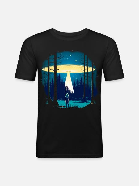 Flying saucer - Men's Slim Fit T-Shirt - black