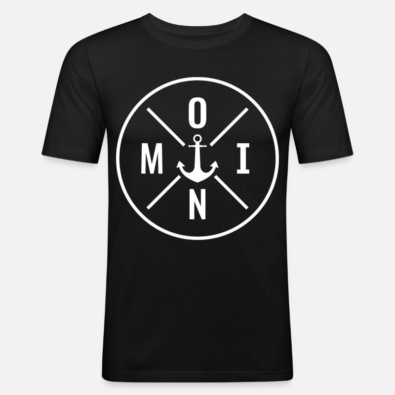 Moin  - Männer Slim Fit T-Shirt - Schwarz