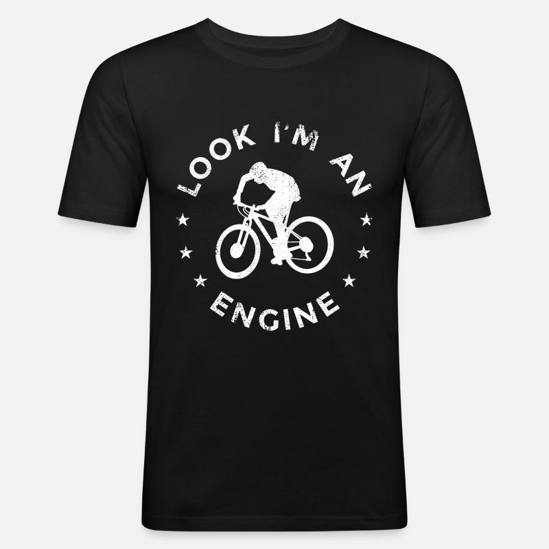 Witziger Radfahrer Spruch - Männer Slim Fit T-Shirt - Schwarz