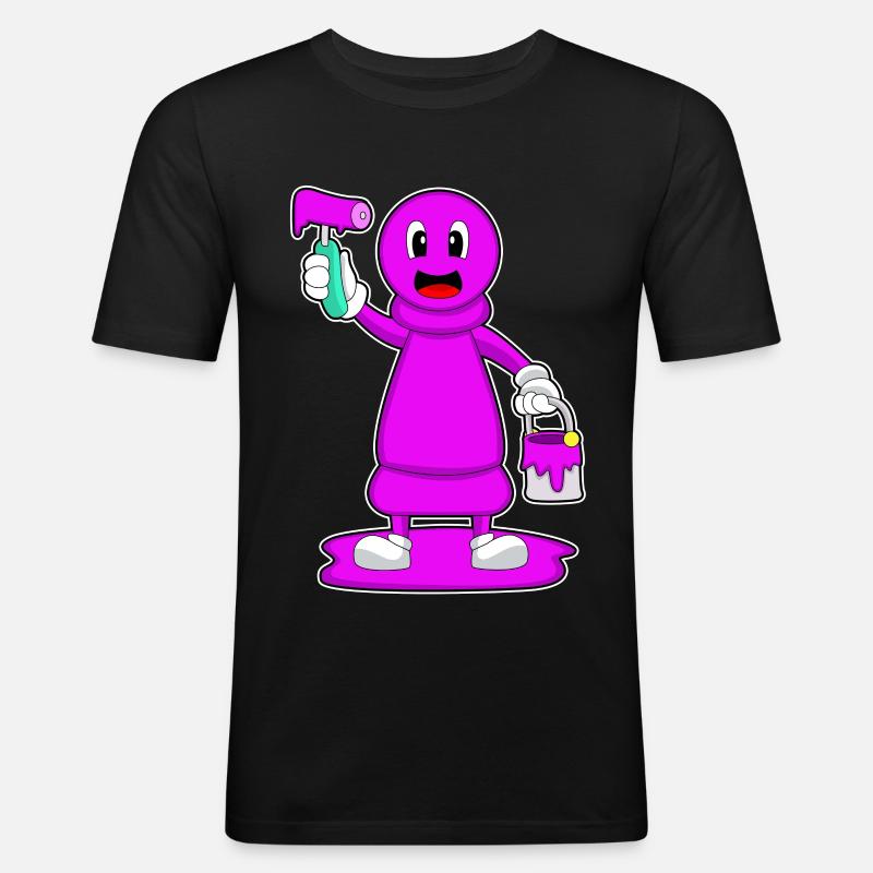 Schachfigur Bauer Schach Maler - Männer Slim Fit T-Shirt - Schwarz