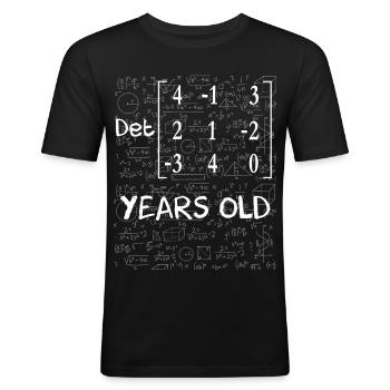 59. Geburtstag 59 Jahre Matrixdeterminante - Männer Slim Fit T-Shirt - Schwarz - Vorne - Nik (191cm)