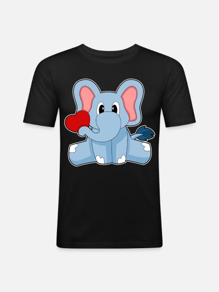 Elephant Heart - Men's Slim Fit T-Shirt - black