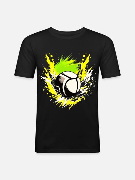 Volleyball Logo - Men's Slim Fit T-Shirt - black