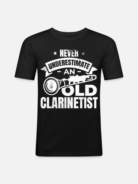 Clarinets Grandpa - Men's Slim Fit T-Shirt - black