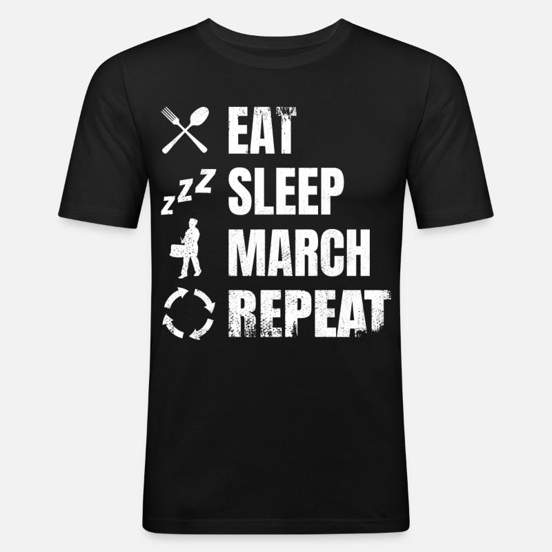 Trommelspieler Tägliche Routine - Männer Slim Fit T-Shirt - Schwarz