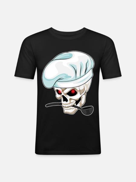 Skull Cooking Cooking Spoon Cooking - Men's Slim Fit T-Shirt - black