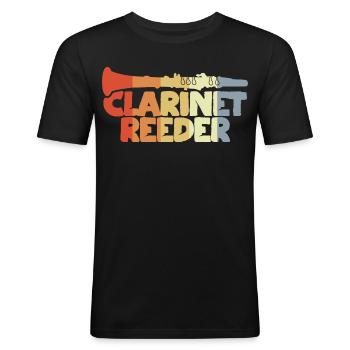 Klarinetten Blatt - Männer Slim Fit T-Shirt - Schwarz - Vorne - Nik (191cm)