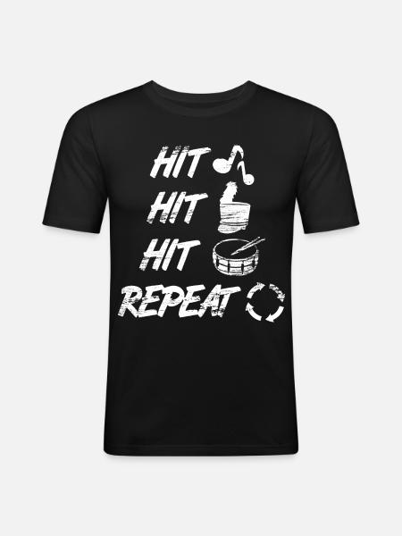 Snare Drums Spruch - Männer Slim Fit T-Shirt - Schwarz