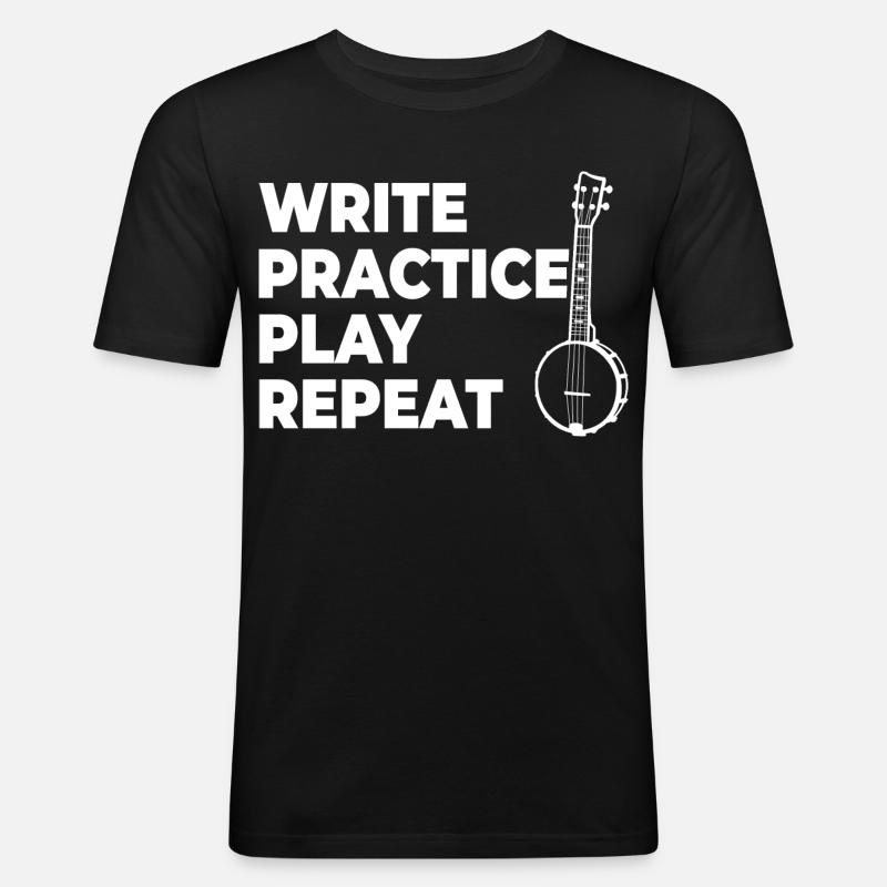 Writing, practicing, playing, repeating - Men's Slim Fit T-Shirt - black