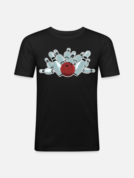 Bowling Strike - Men's Slim Fit T-Shirt - black