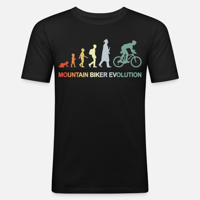 Mountain Biker Evolution - Men's Slim Fit T-Shirt - black
