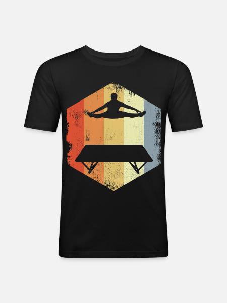 Trampoline athlete sketch - Men's Slim Fit T-Shirt - black