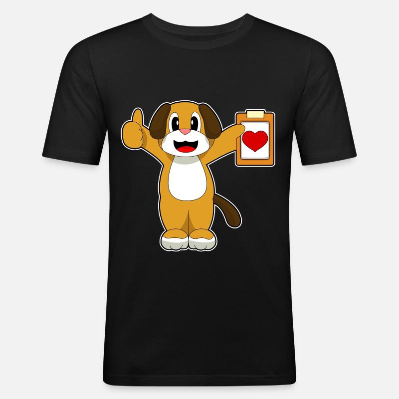 Note du médecin canin - T-shirt près du corps Homme - noir