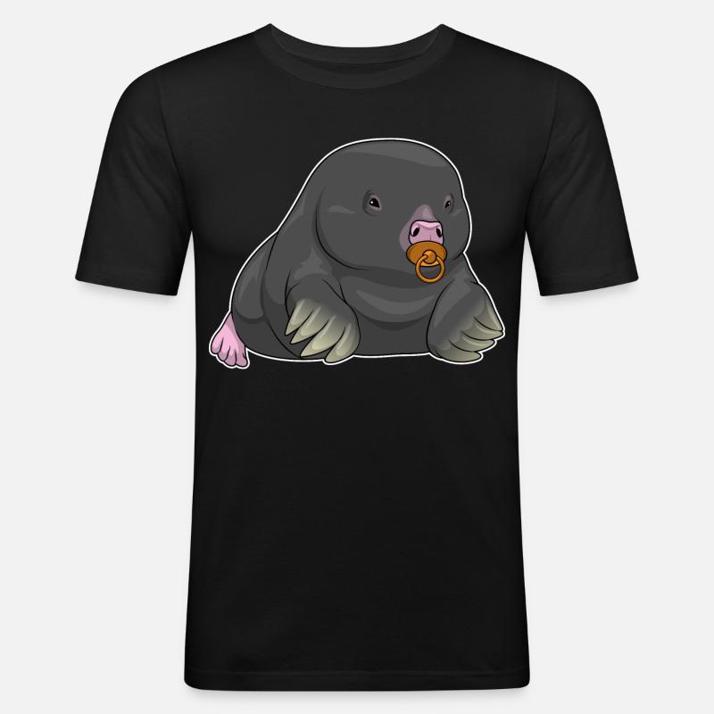 Maulwurf Schnuller - Männer Slim Fit T-Shirt - Schwarz