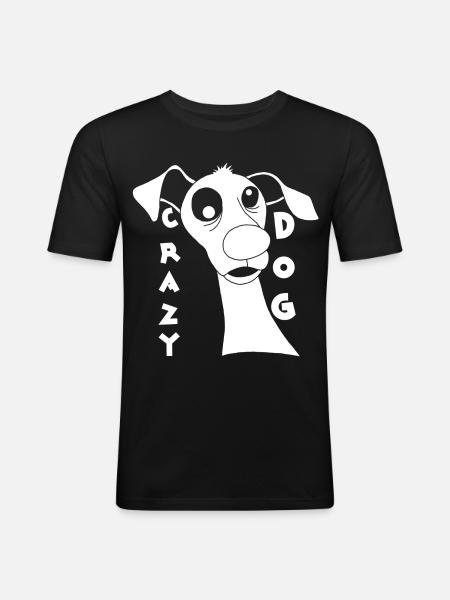 Mad Dog in White - Men's Slim Fit T-Shirt - black