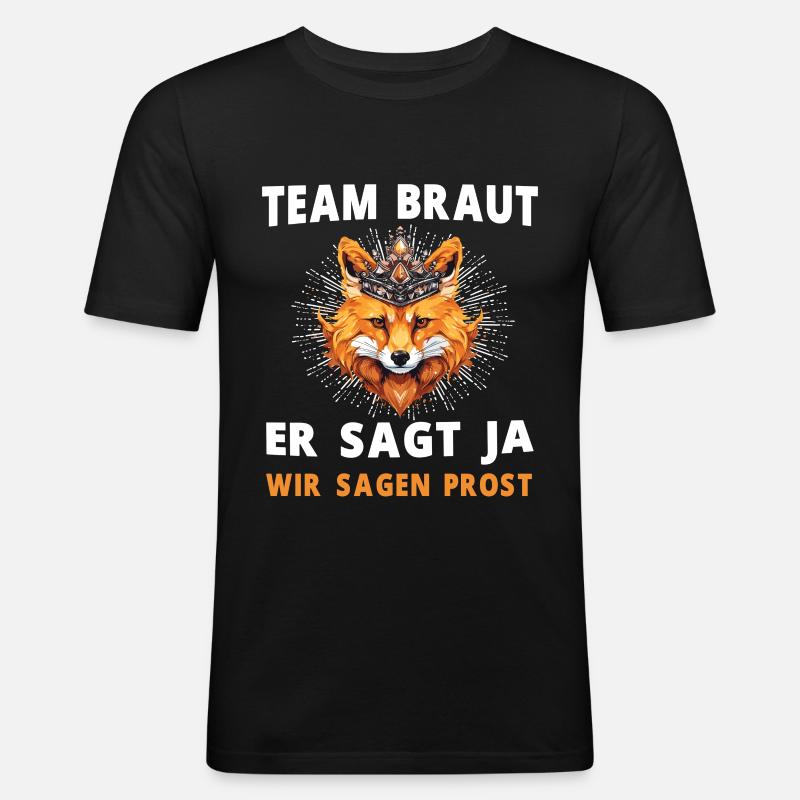 Hochzeit Junggesellenabschied Fuchs Bräutigam - Männer Slim Fit T-Shirt - Schwarz