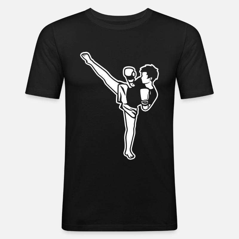 Kidboxer Junge - Männer Slim Fit T-Shirt - Schwarz