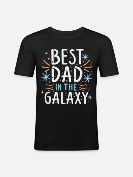 Best Dad in the Galaxy - Men's Slim Fit T-Shirt - black
