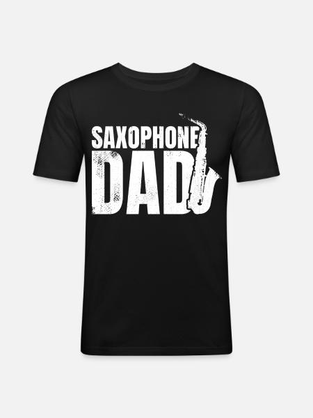 Saxophonist Father - Men's Slim Fit T-Shirt - black