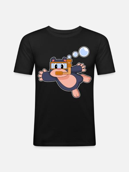 Mole Diver Snorkel Diving - Men's Slim Fit T-Shirt - black