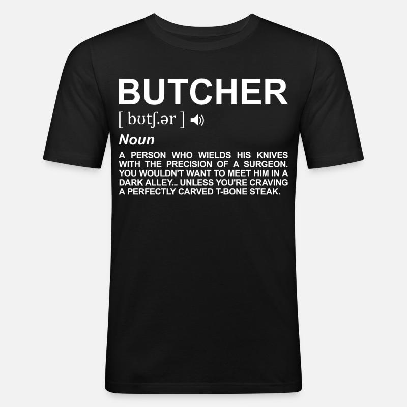 Definition Metzger - Männer Slim Fit T-Shirt - Schwarz