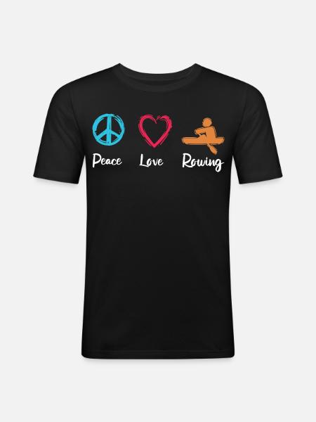 Peace, Love, Rowing - Men's Slim Fit T-Shirt - black