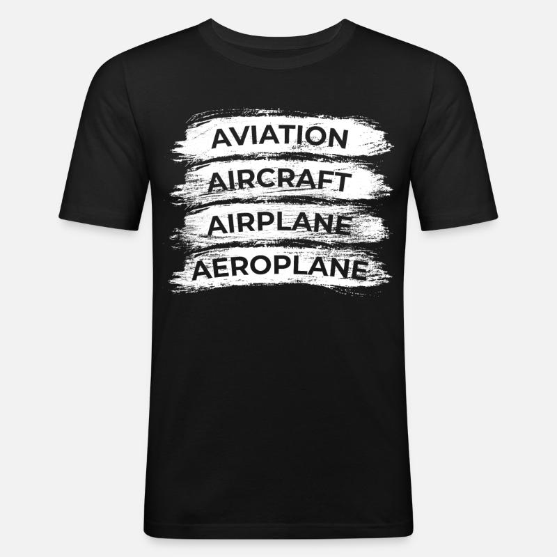 Flugzeugliebhaber Zeitplan - Männer Slim Fit T-Shirt - Schwarz