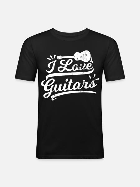 I Love Guitars - Men's Slim Fit T-Shirt - black